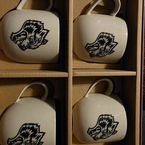 Darc Sport Cream Mugs with Black Wolf Design
